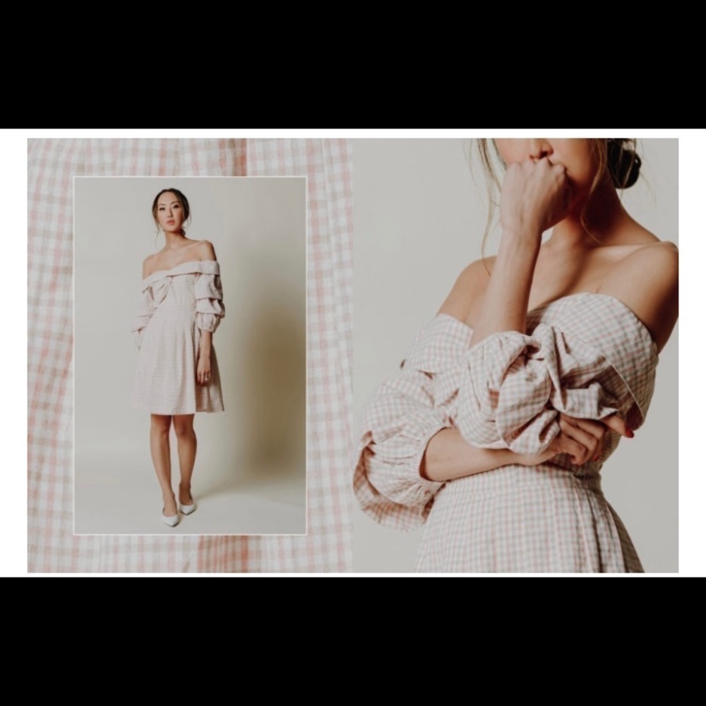 Chriselle x J.O.A. Tiered Sleeve Minidress medium